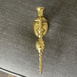 Vintage mid century solid brass wall candle sconce
